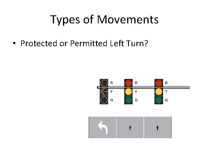 Types of Movements • Protected or Permitted Left Turn? Types of Movements • Protected or Permitted Left Turn?