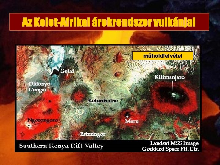 Az Kelet-Afrikai árokrendszer vulkánjai műholdfelvétel 