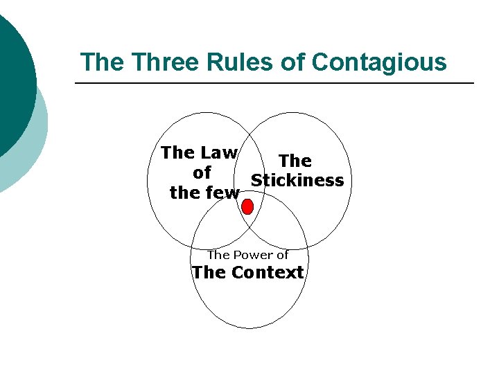 The Three Rules of Contagious The Law The of Stickiness the few The Power