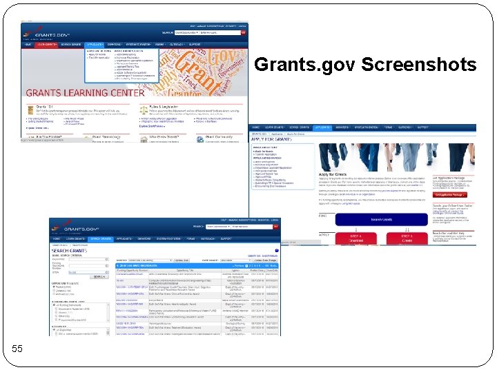 Grants. gov Screenshots 55 Grants. gov Screenshots 55
