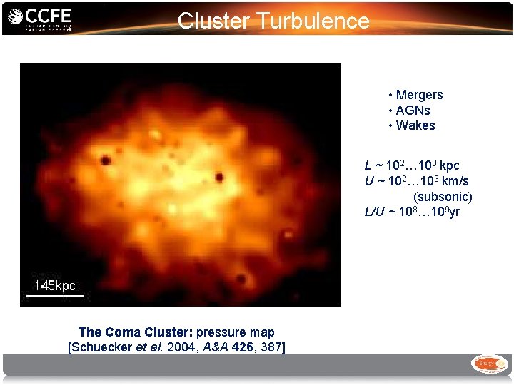 Cluster Turbulence • Mergers • AGNs • Wakes L ~ 102… 103 kpc U