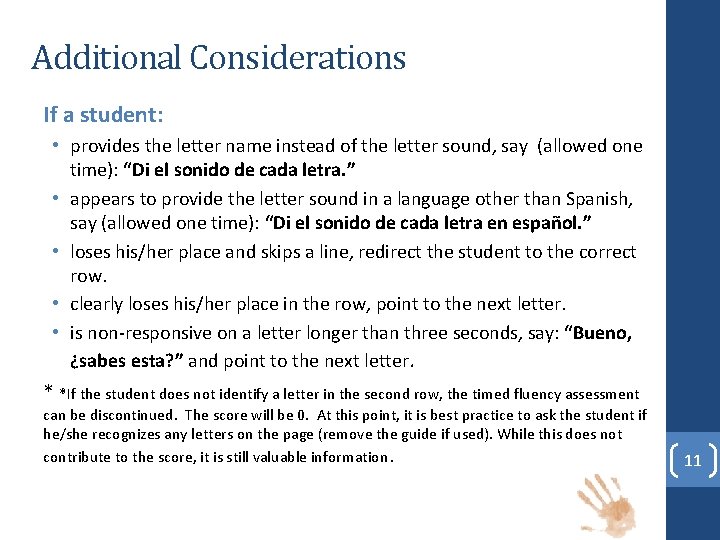Additional Considerations If a student: • provides the letter name instead of the letter