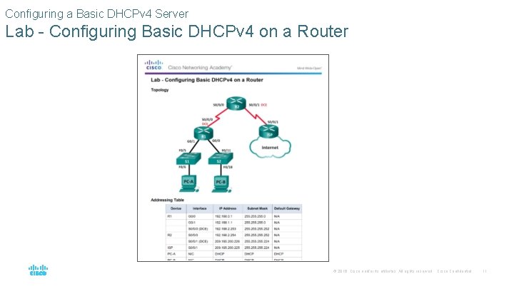 Configuring a Basic DHCPv 4 Server Lab - Configuring Basic DHCPv 4 on a