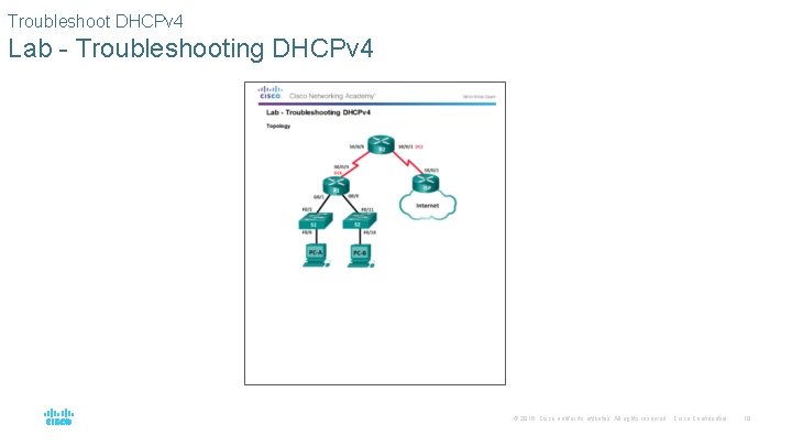 Troubleshoot DHCPv 4 Lab - Troubleshooting DHCPv 4 © 2016 Cisco and/or its affiliates.