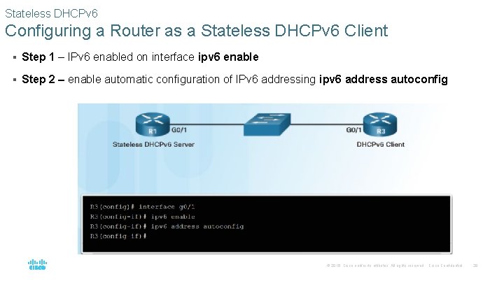 Stateless DHCPv 6 Configuring a Router as a Stateless DHCPv 6 Client § Step