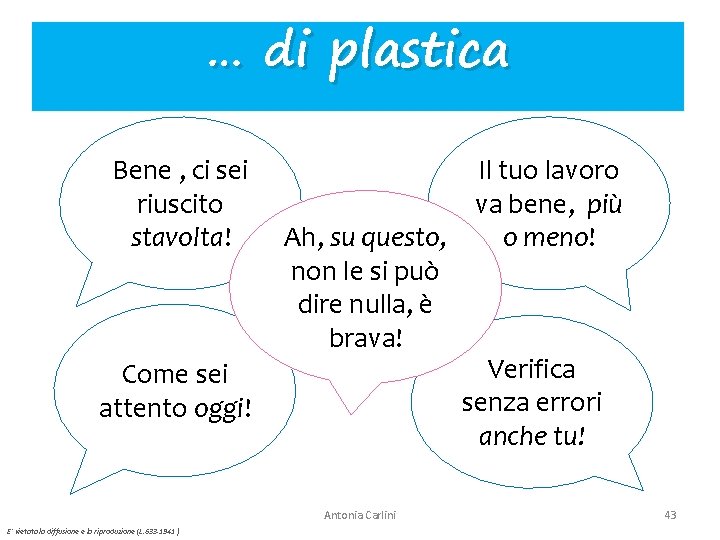 … di plastica Bene , ci sei riuscito stavolta! Ah, su questo, non le