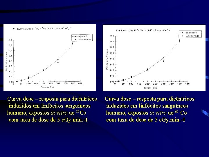 Curva dose – resposta para dicêntricos induzidos em linfócitos sanguíneos humano, expostos in vitro