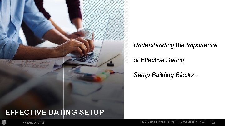 Understanding the Importance of Effective Dating Setup Building Blocks… EFFECTIVE DATING SETUP #KRONOSWORKS ©