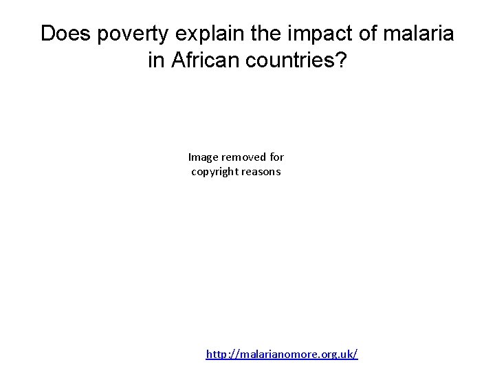 Does poverty explain the impact of malaria in African countries? Image removed for copyright