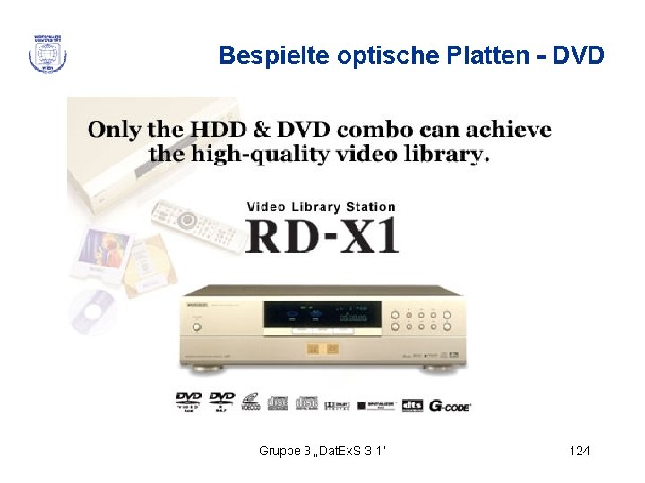 Bespielte optische Platten - DVD Gruppe 3 „Dat. Ex. S 3. 1“ 124 