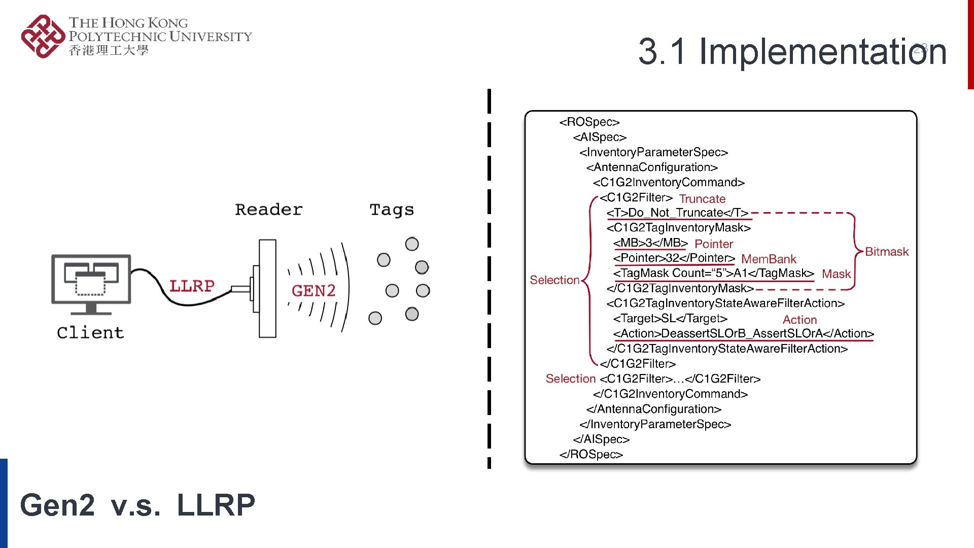 3. 1 Implementation 23 Gen 2 v. s. LLRP 