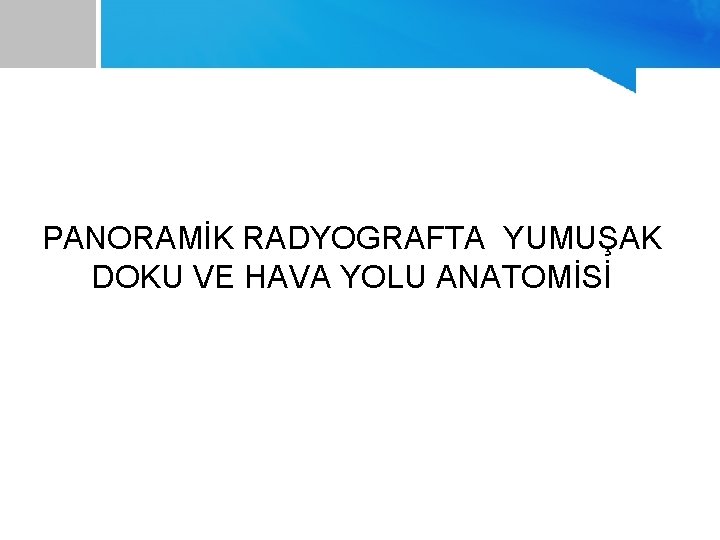 PANORAMİK RADYOGRAFTA YUMUŞAK DOKU VE HAVA YOLU ANATOMİSİ 