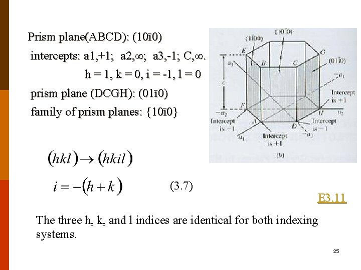 Prism plane(ABCD): (10ī 0) intercepts: a 1, +1; a 2, ; a 3, -1;