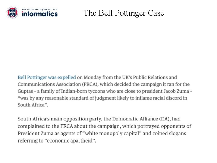 The Bell Pottinger Case 
