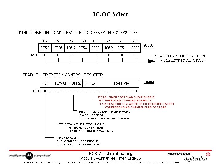 IC/OC Select TIOS - TIMER INPUT CAPTURE/OUTPUT COMPARE SELECT REGISTER RST: B 7 B