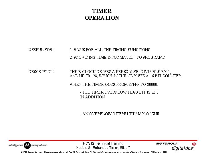 TIMER OPERATION USEFUL FOR: 1. BASIS FOR ALL THE TIMING FUNCTIONS 2. PROVIDING TIME