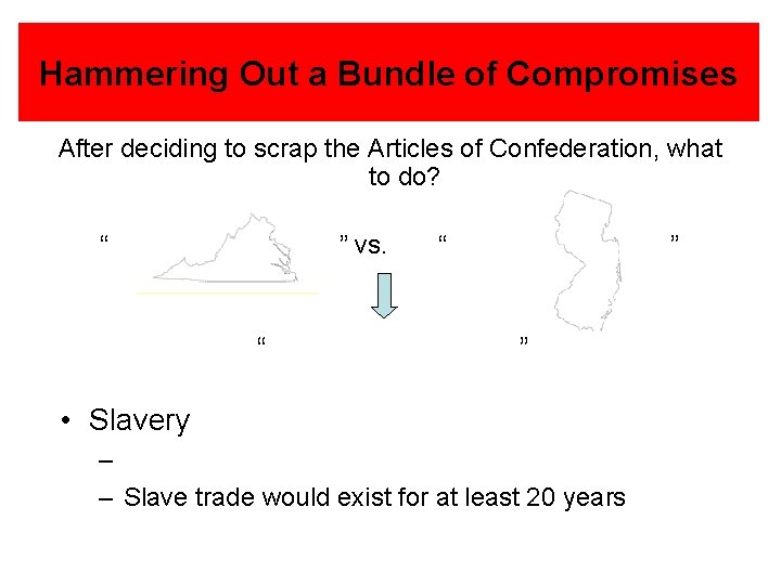 Hammering Out a Bundle of Compromises After deciding to scrap the Articles of Confederation,