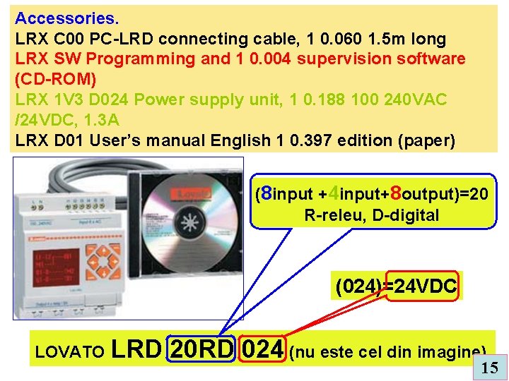 Accessories. LRX C 00 PC-LRD connecting cable, 1 0. 060 1. 5 m long