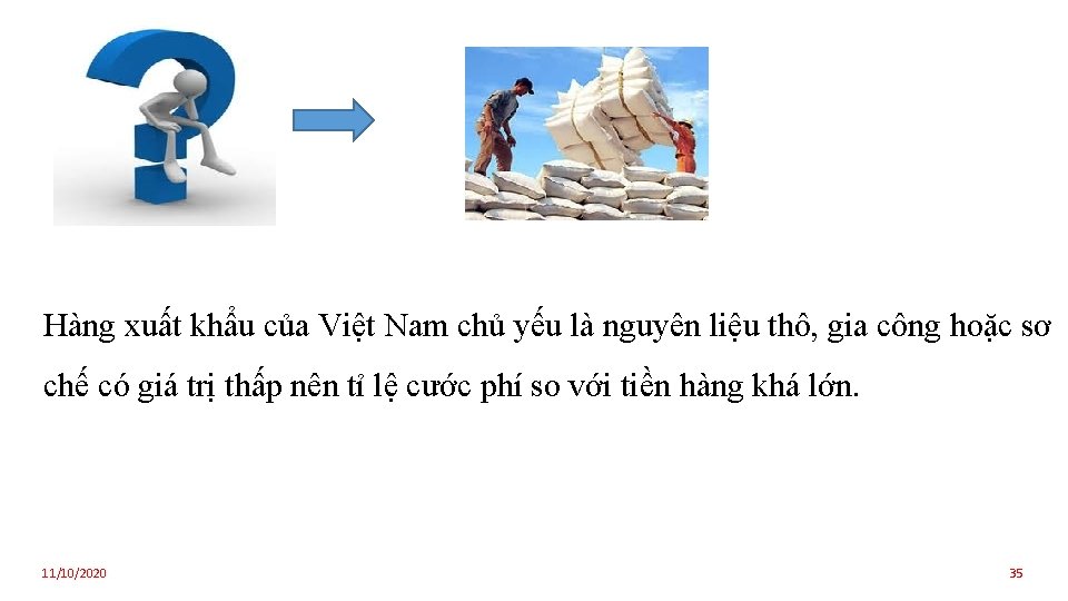 Hàng xuất khẩu của Việt Nam chủ yếu là nguyên liệu thô, gia công