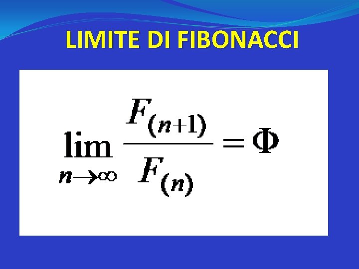LIMITE DI FIBONACCI 