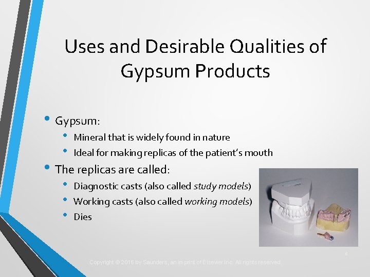 Uses and Desirable Qualities of Gypsum Products • Gypsum: • • Mineral that is