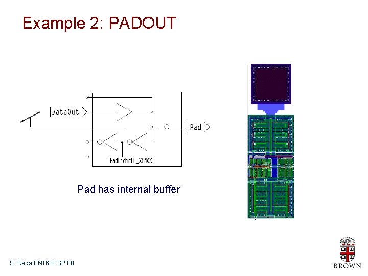 Example 2: PADOUT Pad has internal buffer S. Reda EN 1600 SP’ 08 