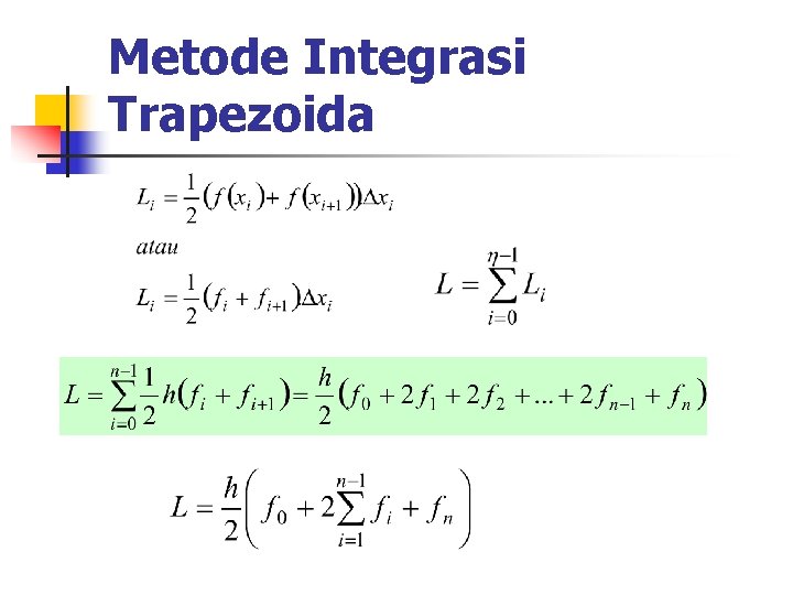 Metode Integrasi Trapezoida 