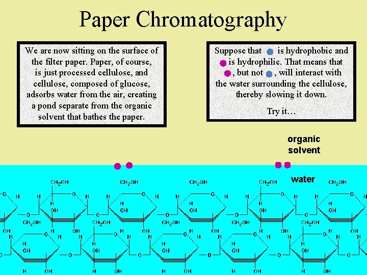 Paper Chromatography We are now sitting on the surface of the filter paper. Paper,