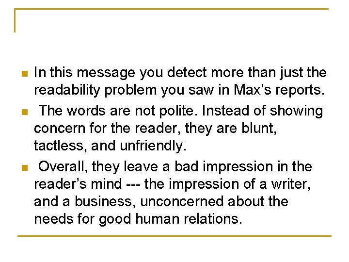 n n n In this message you detect more than just the readability problem n n n In this message you detect more than just the readability problem