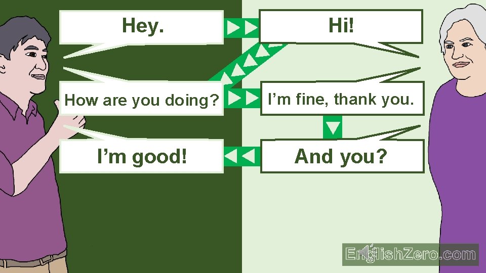 Hey. Hi! How are you doing? I’m fine, thank you. I’m good! And you?