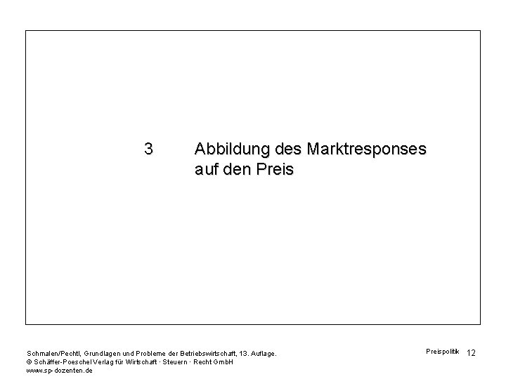 3 Abbildung des Marktresponses auf den Preis Schmalen/Pechtl, Grundlagen und Probleme der Betriebswirtschaft, 13.