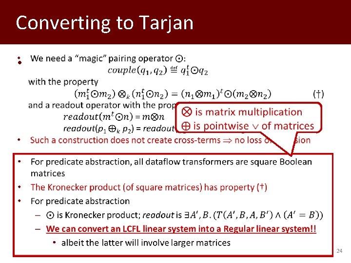 Converting to Tarjan • 24 