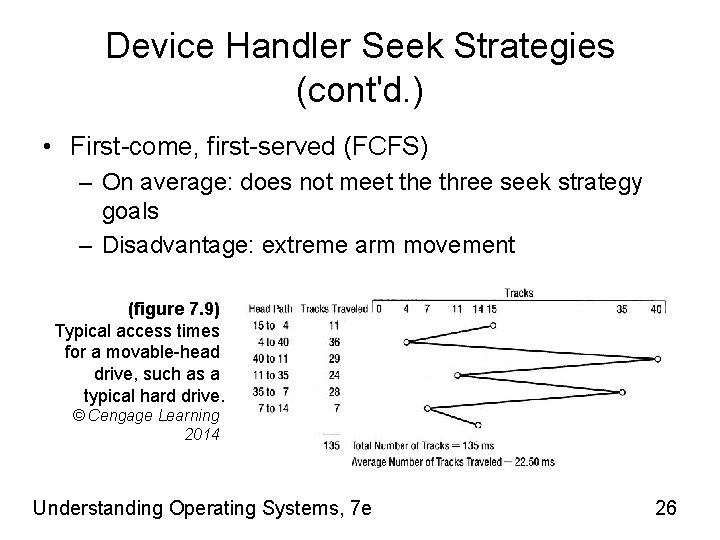 Device Handler Seek Strategies (cont'd. ) • First-come, first-served (FCFS) – On average: does