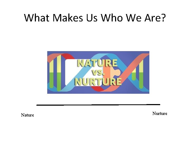 What Makes Us Who We Are? Nature Nurture What Makes Us Who We Are? Nature Nurture