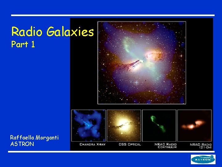 Radio Galaxies Part 1 Raffaella Morganti ASTRON 