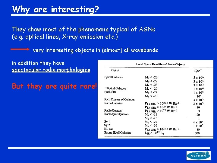 Why are interesting? They show most of the phenomena typical of AGNs (e. g.