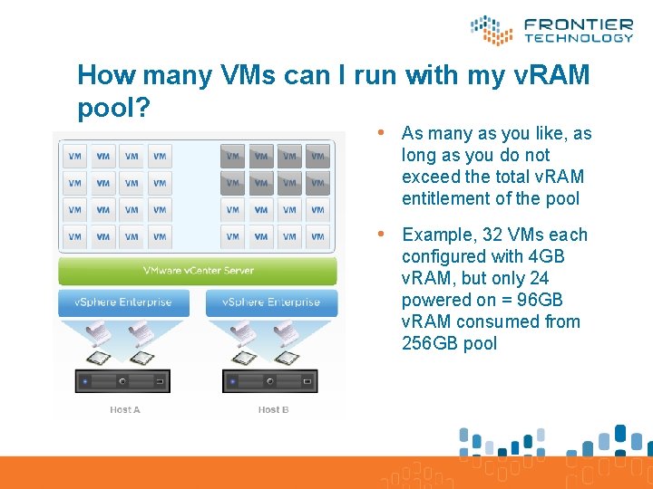 How many VMs can I run with my v. RAM pool? • As many