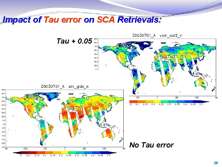 Impact of Tau error on SCA Retrievals: Tau + 0. 05 No Tau error