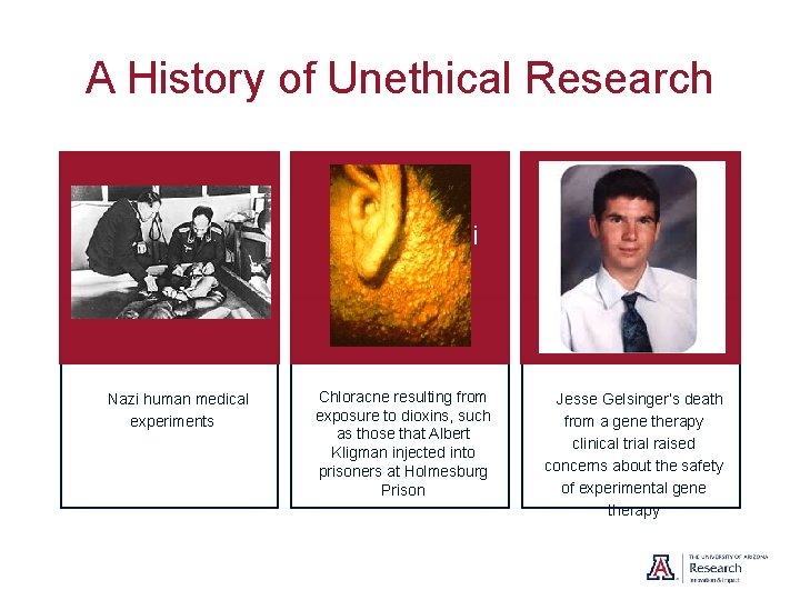 A History of Unethical Research Lorem Ispum Nequi Autium Nazi human medical experiments Lorem