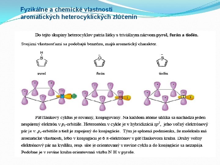 Fyzikálne a chemické vlastnosti aromatických heterocyklických zlúčenín 