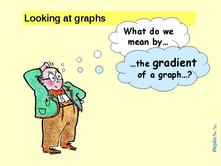 Looking at graphs What do we mean by… …the gradient of a graph…? 