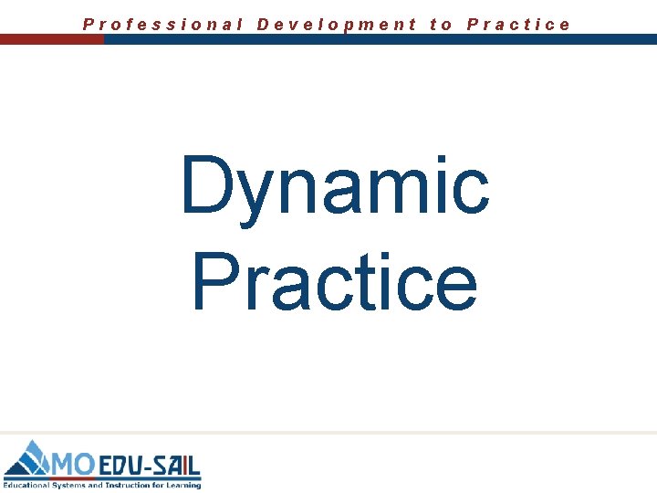 Professional Development to Practice Dynamic Practice 