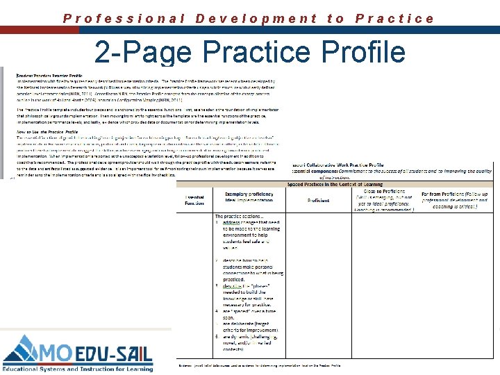 Professional Development to Practice 2 -Page Practice Profile 