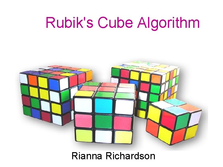 Rubik's Cube Algorithm Rianna Richardson 