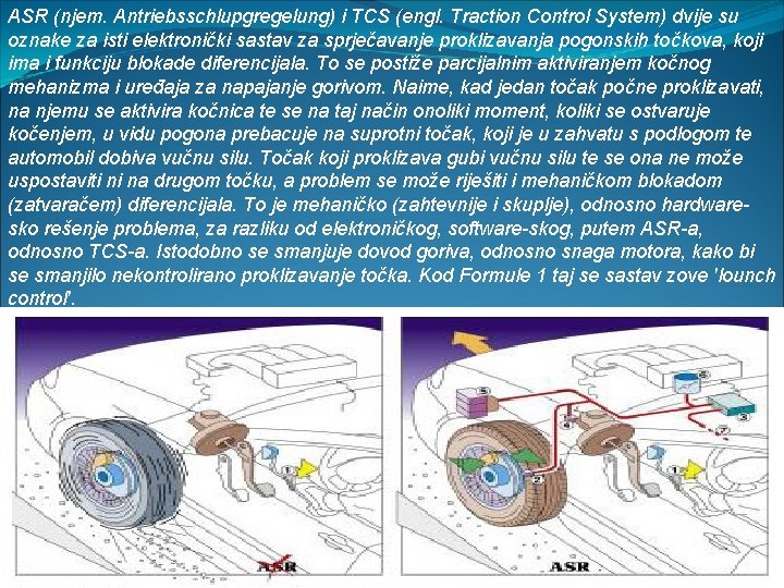 ASR (njem. Antriebsschlupgregelung) i TCS (engl. Traction Control System) dvije su oznake za isti