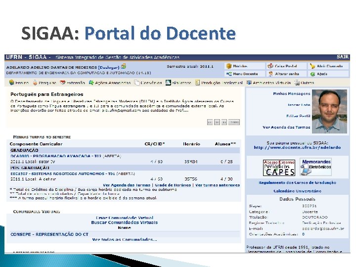 SIGAA: Portal do Docente 