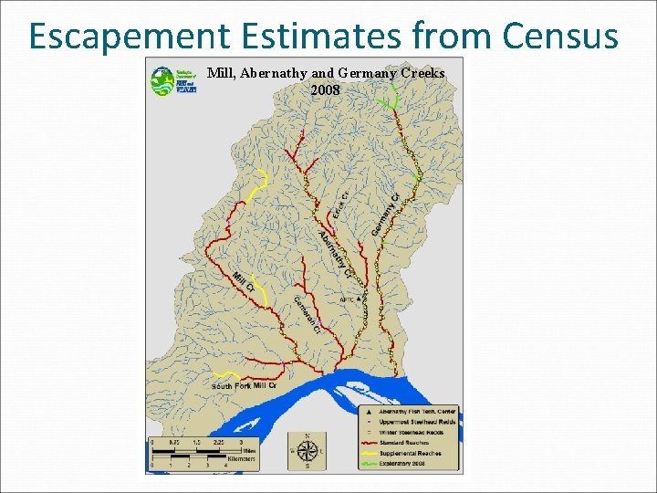Escapement Estimates from Census Mill, Abernathy and Germany Creeks 2008 