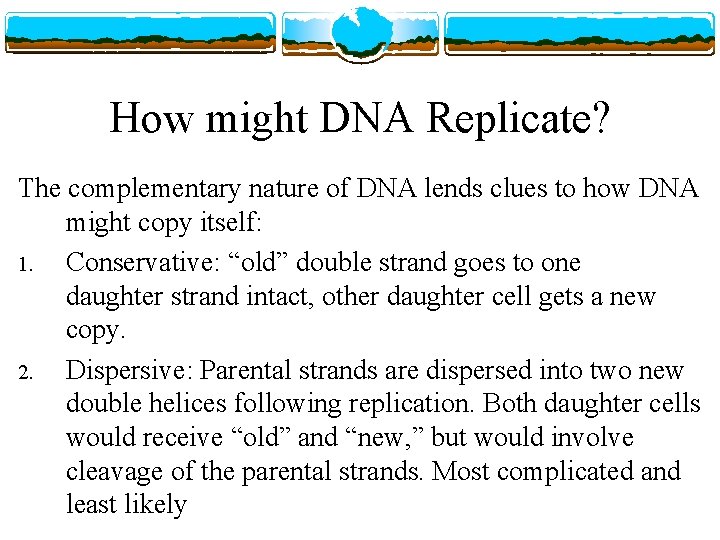 How might DNA Replicate? The complementary nature of DNA lends clues to how DNA