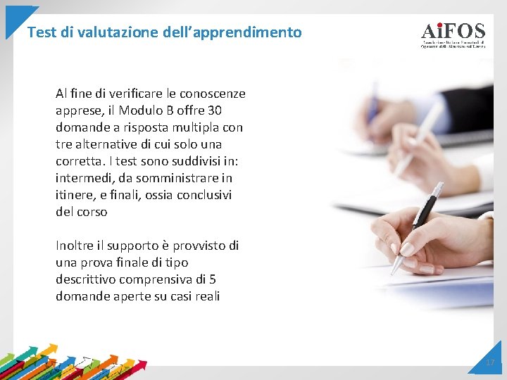 Test di valutazione dell’apprendimento 1 Al fine di verificare le conoscenze apprese, 2 il