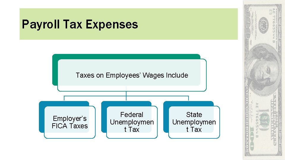 Payroll Tax Expenses Taxes on Employees’ Wages Include Employer’s FICA Taxes Federal Unemploymen t